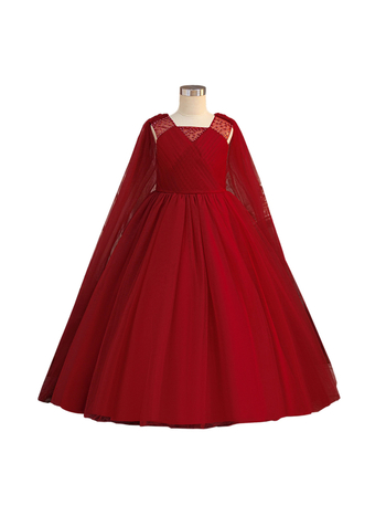 Gyerekeknek készült hosszú ruha, báli és zenei előadásokhoz, hercegnő stílus, 65% poliészter és 35% pamut bélés, enzimes mosású anyag, 8 éves vagy idősebbeknek