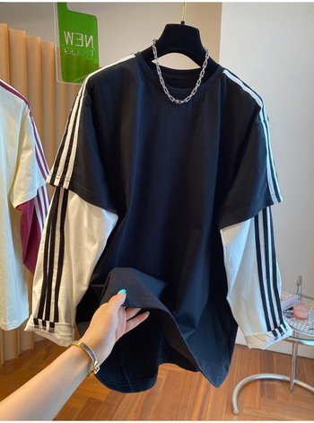 Uniszex pamut hosszú ujjú felső, laza szabású, kerek nyakú (95% pamut; hosszú ujjú; kerek nyak; laza szabás)