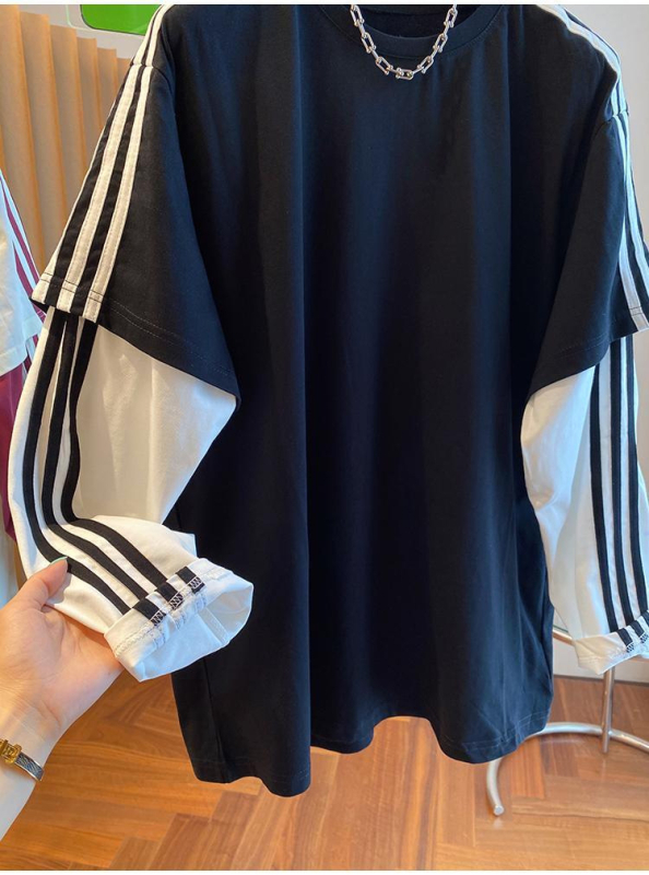 Uniszex pamut hosszú ujjú felső, laza szabású, kerek nyakú (95% pamut; hosszú ujjú; kerek nyak; laza szabás)