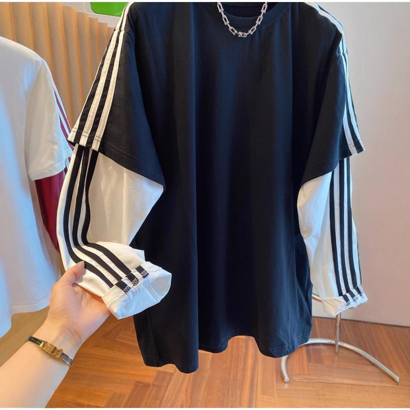 Uniszex pamut hosszú ujjú felső, laza szabású, kerek nyakú (95% pamut; hosszú ujjú; kerek nyak; laza szabás)