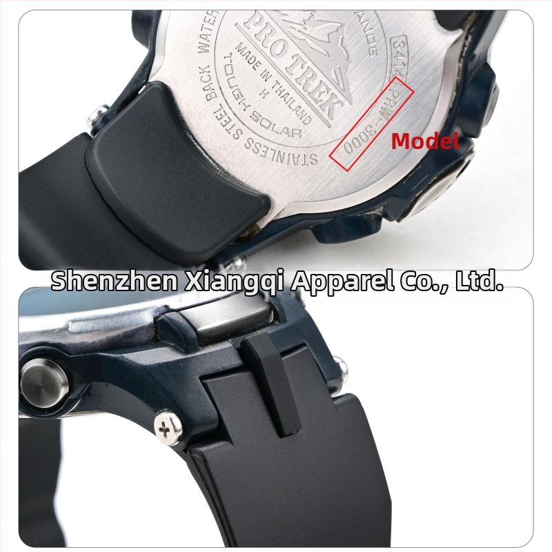 Čierny remienok z živice pre Casio PRW-3100/3000; TPU gumový remienok pre PRW-6100Y/6000