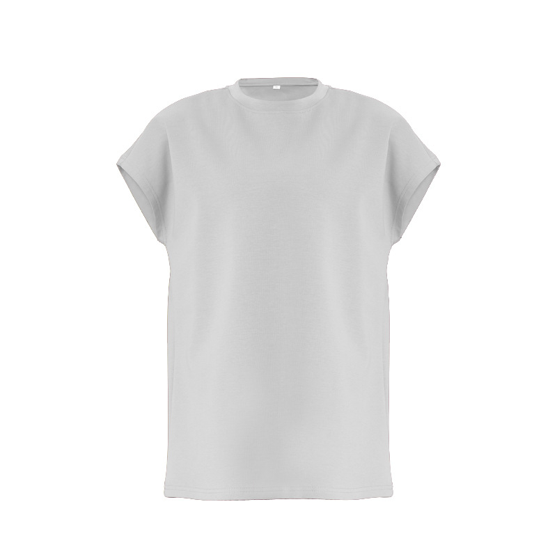 T-krekls ar lidinošām piedurknēm, apaļš kakla izgriezums, brīvs piegriezums, kokvilnas/poliestra/elastāna maisījums, sportam un jogai, sievietēm