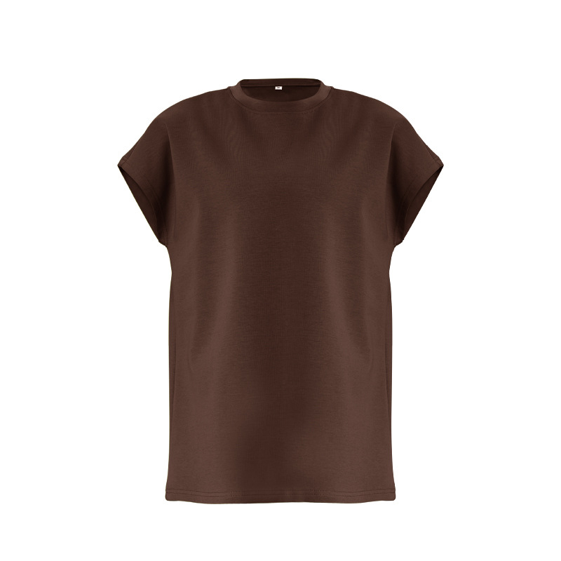 T-krekls ar lidinošām piedurknēm, apaļš kakla izgriezums, brīvs piegriezums, kokvilnas/poliestra/elastāna maisījums, sportam un jogai, sievietēm