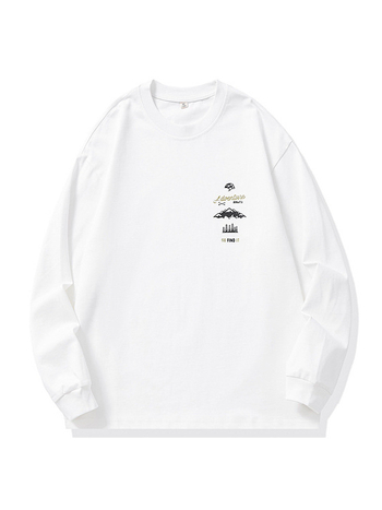 Maple House muški pamuk dugački rukav T‑shirt, ležerna silueta, Plus Size, otisak crtića