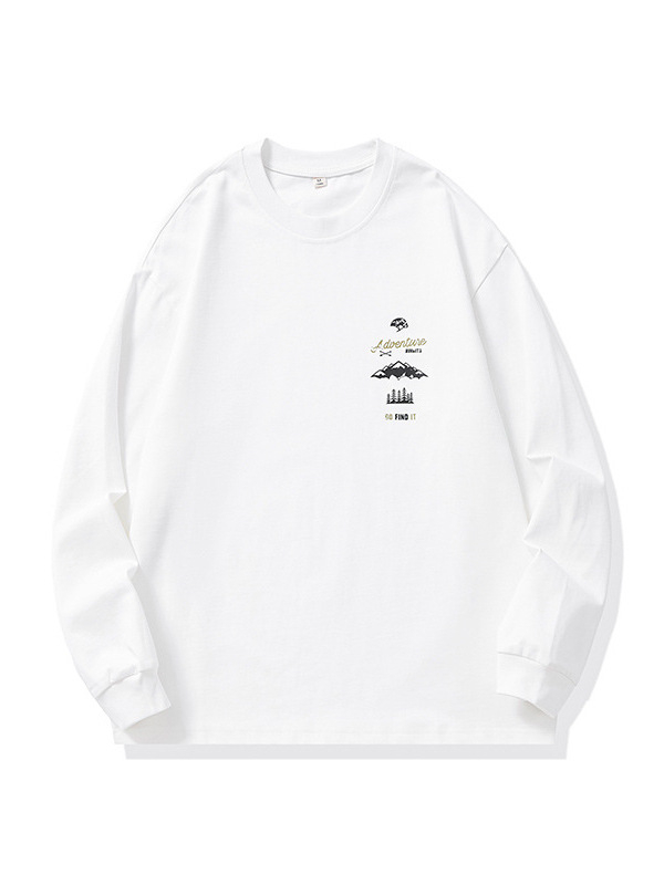 Maple House muški pamuk dugački rukav T‑shirt, ležerna silueta, Plus Size, otisak crtića