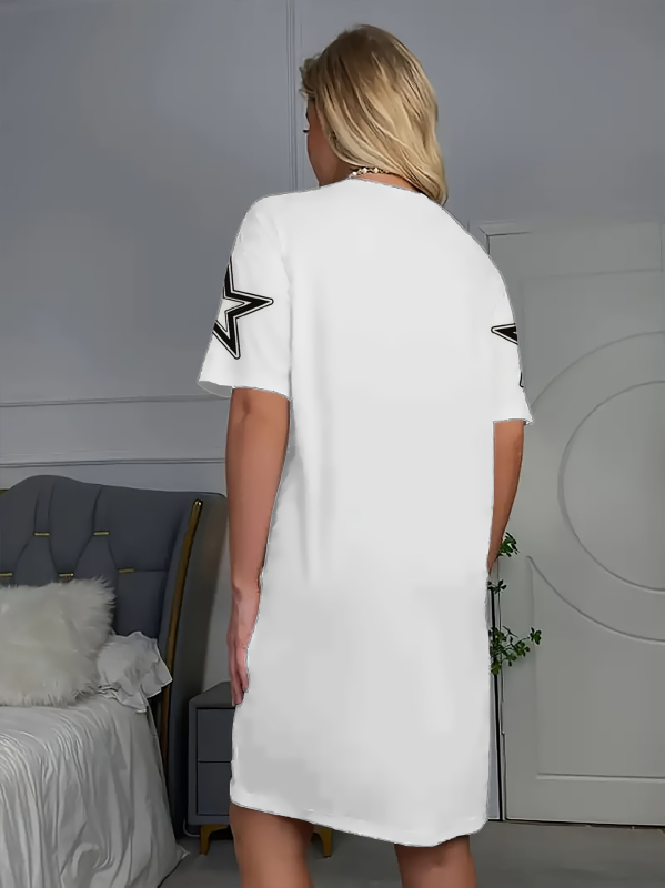 Ženski poliester majica s tiskom slova, kratki rukav, okrugli izrez, casual, slim kroj