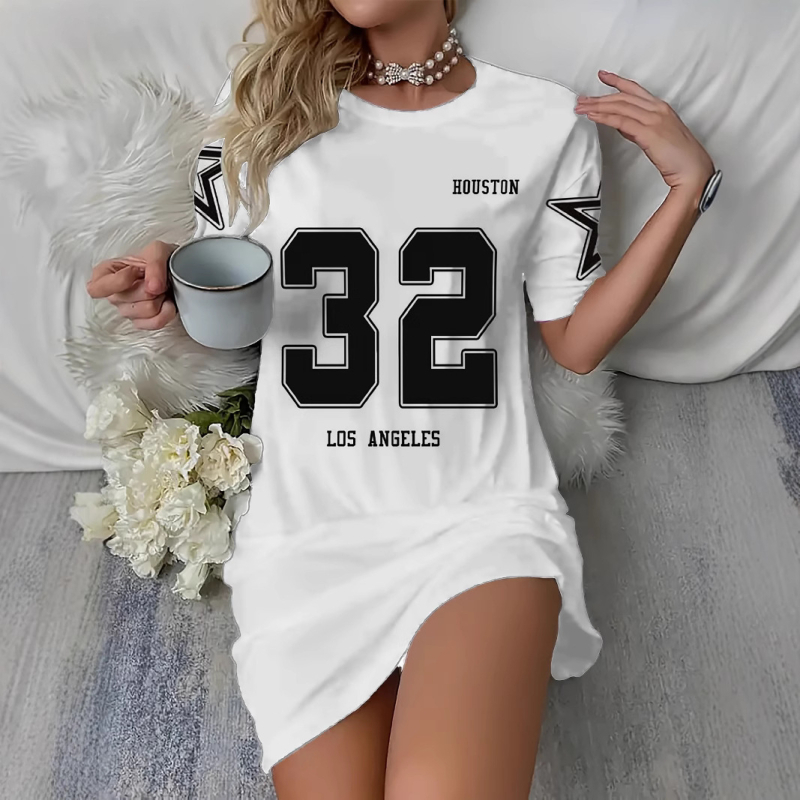 Ženski poliester majica s tiskom slova, kratki rukav, okrugli izrez, casual, slim kroj