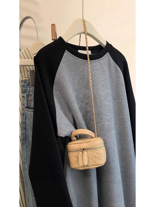 Μπλούζα με κουκούλα από πολυεστέρα, ραγκλάν μανίκια, μακριά μανίκια, χαλαρή γραμμή, βελουτέ υφή, φθινοπωρινή σεζόν 2025