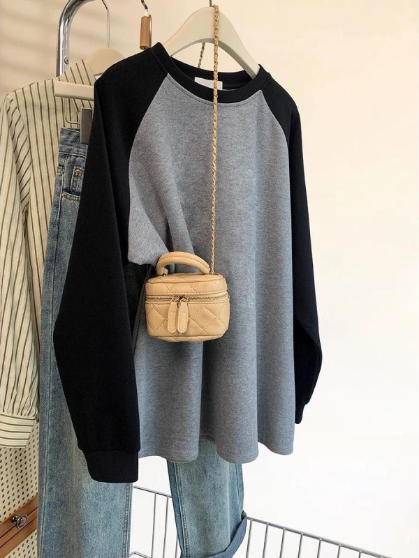 Μπλούζα με κουκούλα από πολυεστέρα, ραγκλάν μανίκια, μακριά μανίκια, χαλαρή γραμμή, βελουτέ υφή, φθινοπωρινή σεζόν 2025