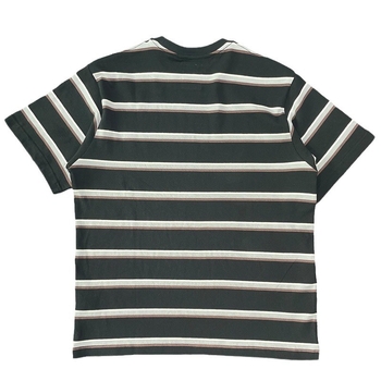 Μπλούζα T‑shirt με ρίγες από 100% βαμβάκι, στρογγυλή λαιμόκοψη, κοντό μανίκι, άνετη γραμμή, Καλοκαίρι 2024, για άνδρες