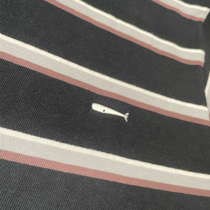 Μπλούζα T‑shirt με ρίγες από 100% βαμβάκι, στρογγυλή λαιμόκοψη, κοντό μανίκι, άνετη γραμμή, Καλοκαίρι 2024, για άνδρες