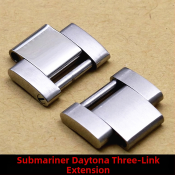 Nerūsējošā tērauda pulksteņa siksna ar slēptu trīs saišu paplašinājumu, matēts virsma, skrūvju savienojumi