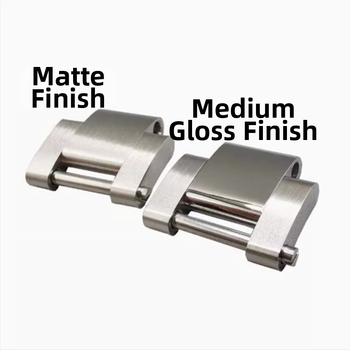 Nerūsējošā tērauda pulksteņa siksna ar slēptu trīs saišu paplašinājumu, matēts virsma, skrūvju savienojumi