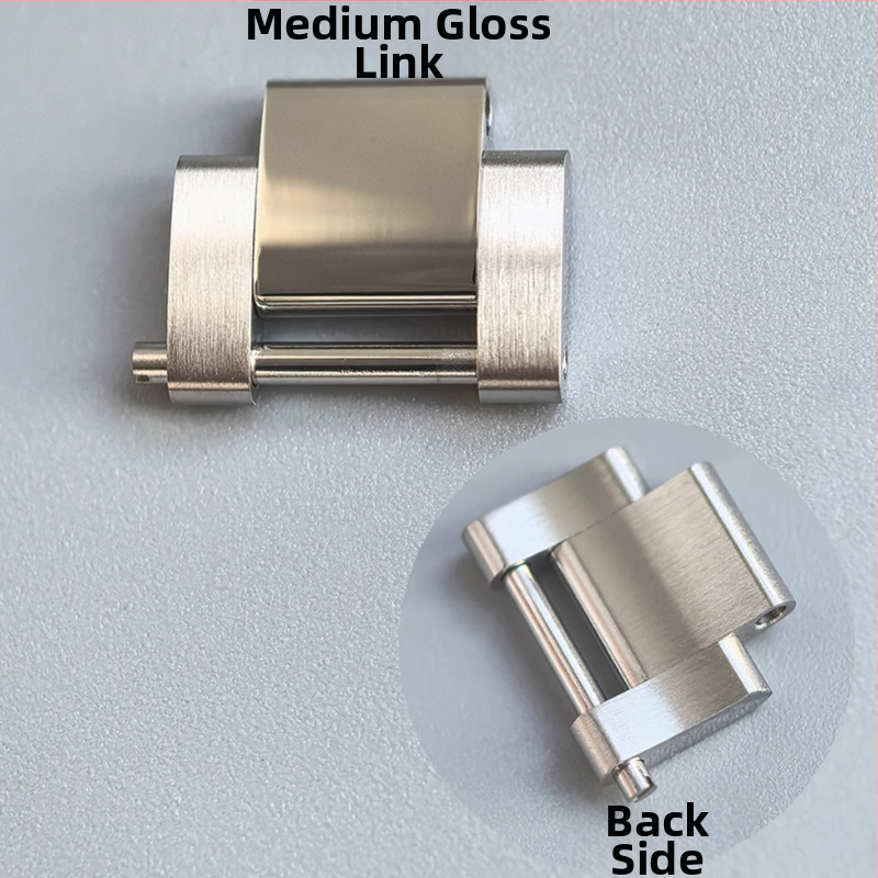 Nerūsējošā tērauda pulksteņa siksna ar slēptu trīs saišu paplašinājumu, matēts virsma, skrūvju savienojumi