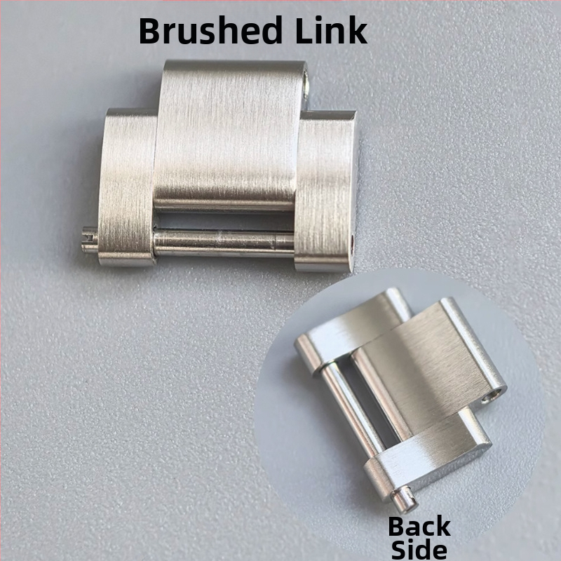 Nerūsējošā tērauda pulksteņa siksna ar slēptu trīs saišu paplašinājumu, matēts virsma, skrūvju savienojumi