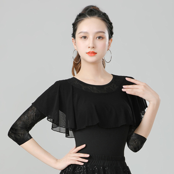 Női Latin Tánc felső – 3/4 ujjú, Milk Silk textília, 95% poliészter, tánc ruházat