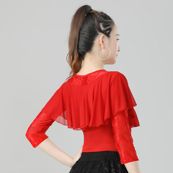 Női Latin Tánc felső – 3/4 ujjú, Milk Silk textília, 95% poliészter, tánc ruházat