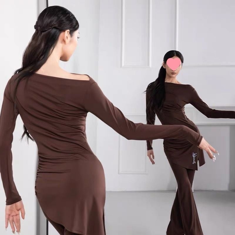 Топ за латински танци за жени | TR тъкан, 30-50% други материали | стил: китайски, литературно ретро