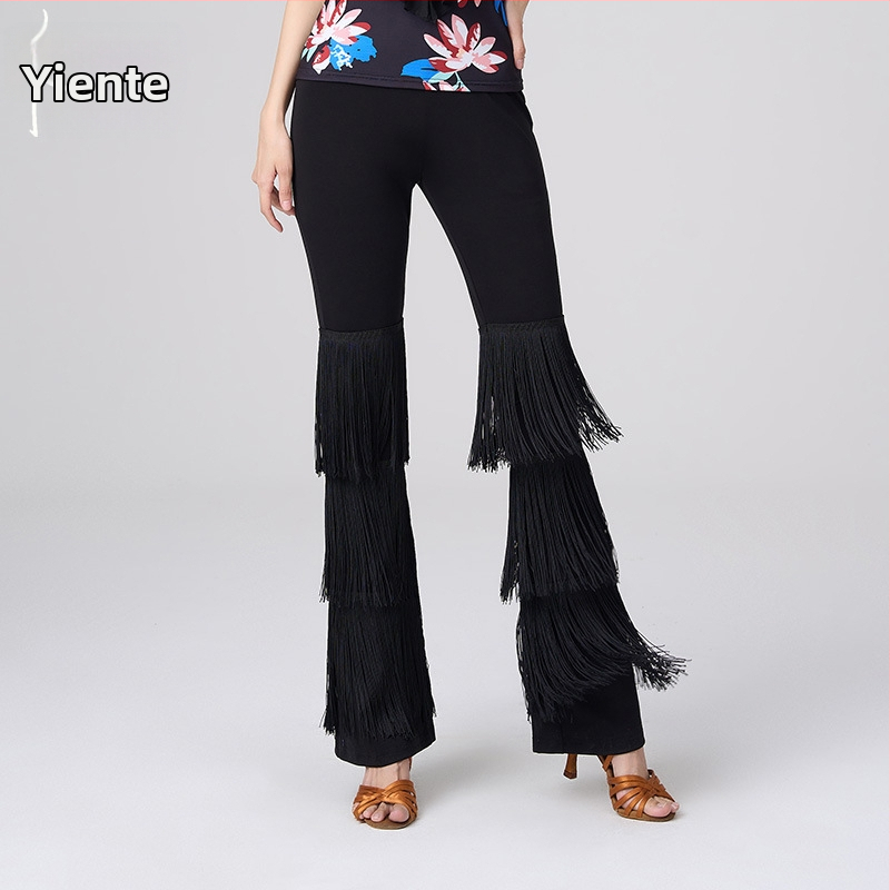 Yant dámske nohavice na latino tanec, vysoký pás, látka Rome, polyester 90–95%, jar 2023