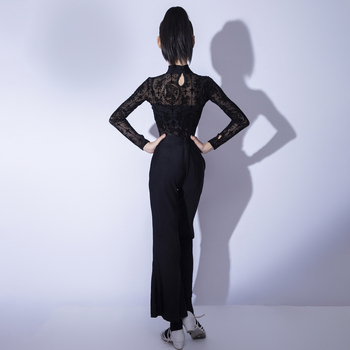 Комплект за латински танци за момичета (L25061) - основен нейлонов плат 80–90%, лятна колекция 2025, принцес стил, стил за темперамент и ежедневно носене