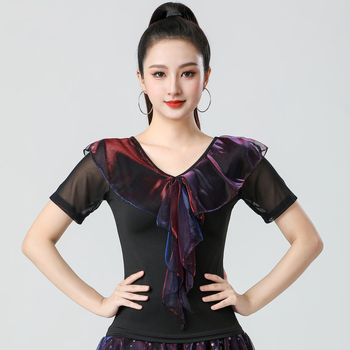 Costum de dans latino pentru femei adulte (Milk Silk; Poliester 90%; Îmbrăcăminte de dans)