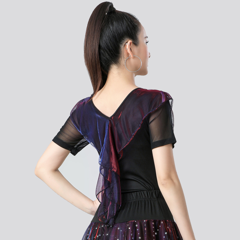 Costum de dans latino pentru femei adulte (Milk Silk; Poliester 90%; Îmbrăcăminte de dans)