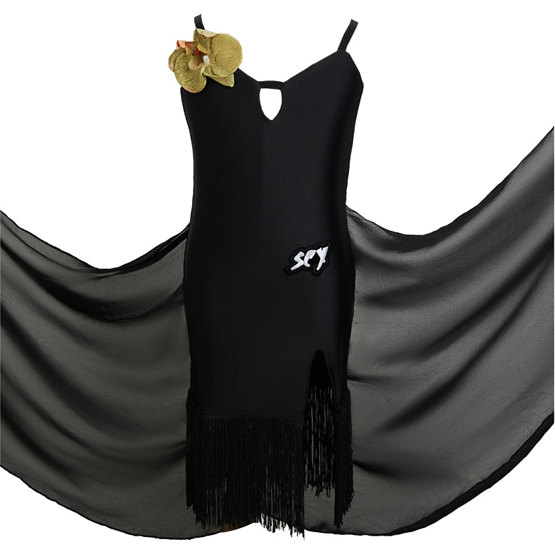 Set de practică pentru dansuri latine pentru copii, 70% spandex, potrivit primăvară-toamnă, pentru reprezentații pe scenă