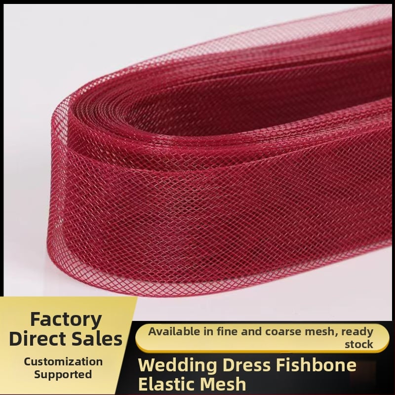 Elastinis tinklas su fishbone raštu drabužiams ir aksesuarams — poliesterio pluoštas, Hengyi