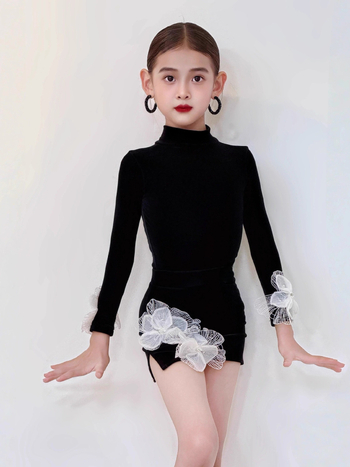 Set de două piese pentru dans Latin, spate deschis, țesătură din nylon respirabilă, elasticitate înaltă, iarnă 2025