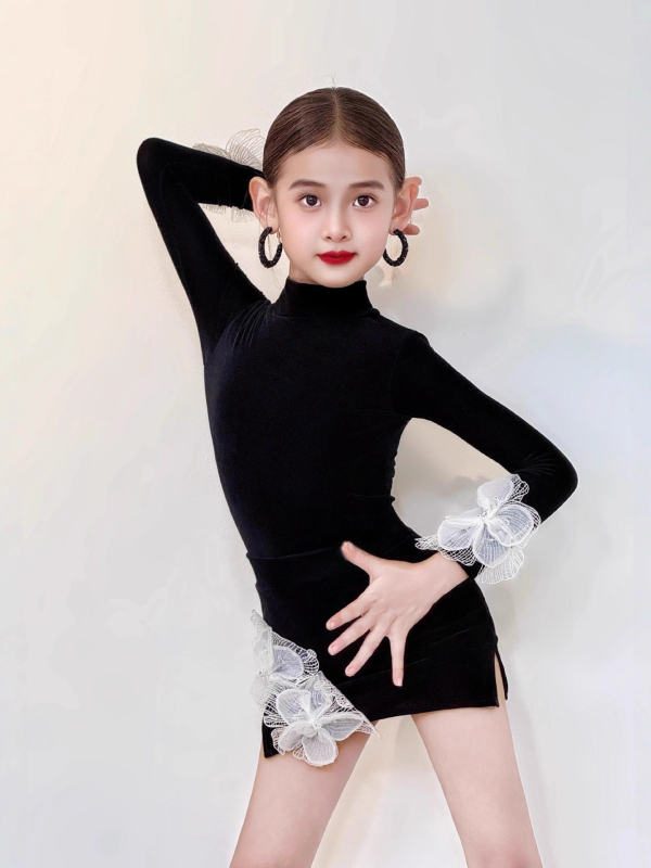 Set de două piese pentru dans Latin, spate deschis, țesătură din nylon respirabilă, elasticitate înaltă, iarnă 2025