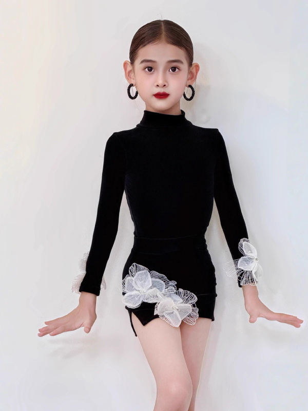 Set de două piese pentru dans Latin, spate deschis, țesătură din nylon respirabilă, elasticitate înaltă, iarnă 2025