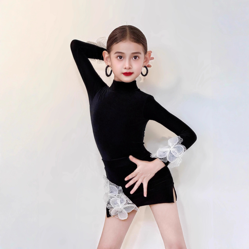 Set de două piese pentru dans Latin, spate deschis, țesătură din nylon respirabilă, elasticitate înaltă, iarnă 2025