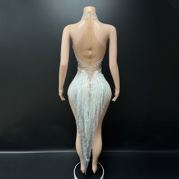 Suknja za latino ples: Pearl Diamond Layered Tassel Mesh, za Rumba/Samba latinski ples, 95%+ Spandex, pozorišna odjeća, žene 18–24, Zima 2025