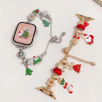 Andora Apple Watch siksna S9, metāla, Ziemassvētku stils (vasaras 2025 izlaidums)