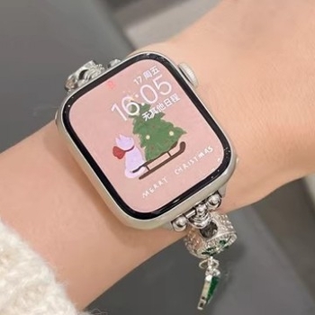 Andora Apple Watch siksna S9, metāla, Ziemassvētku stils (vasaras 2025 izlaidums)