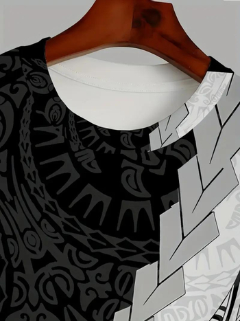 Ανδρικό μακρυμάνικο T‑shirt με εκτύπωση, 3D εφέ, ψηφιακή εκτύπωση, πολυεστέρας ≥96%, γρήγορο στέγνωμα