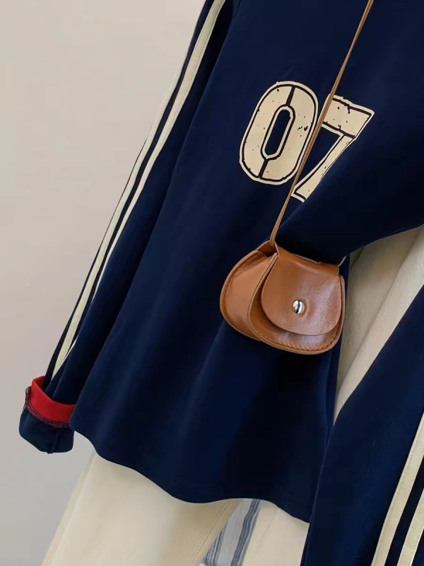 Ženski pamučni T-shirt s prugama, dugi rukavi, okrugli izrez, 90–95% pamuka