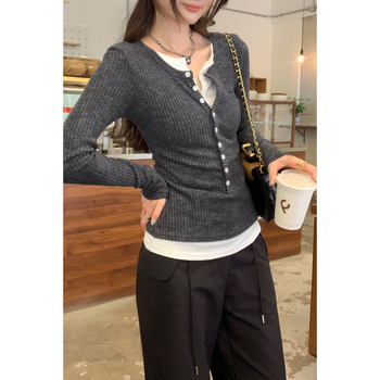 Pulover, stil pulover și urban, 95% spandex, guler cu nasturi, mâneci lungi