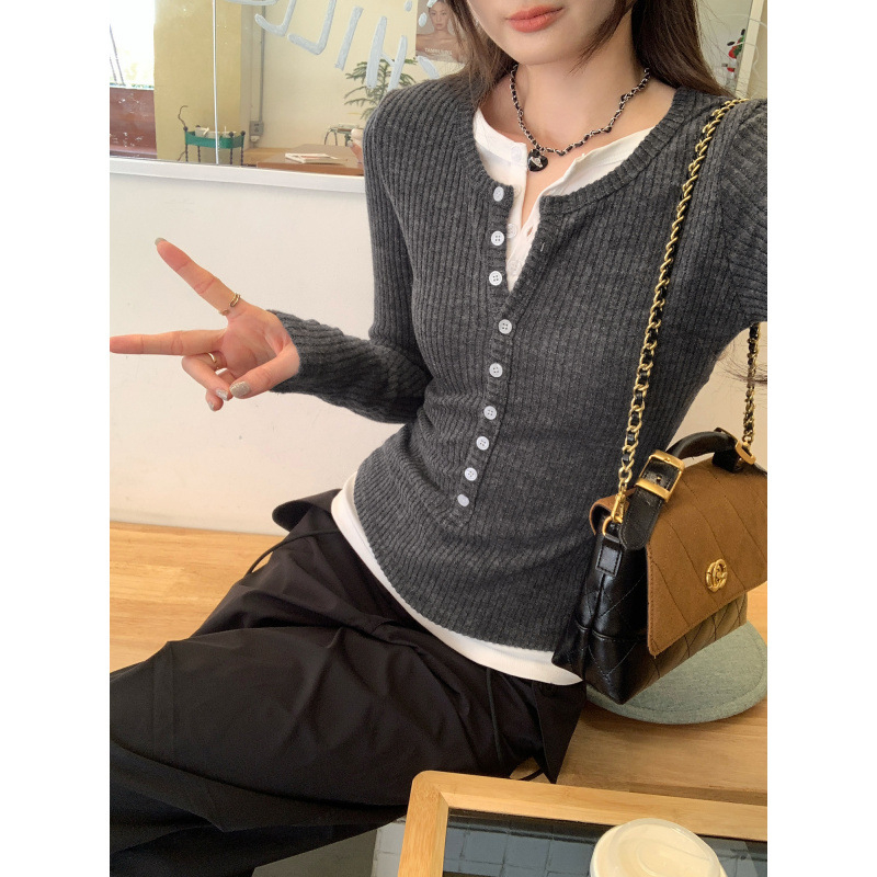 Pulover, stil pulover și urban, 95% spandex, guler cu nasturi, mâneci lungi