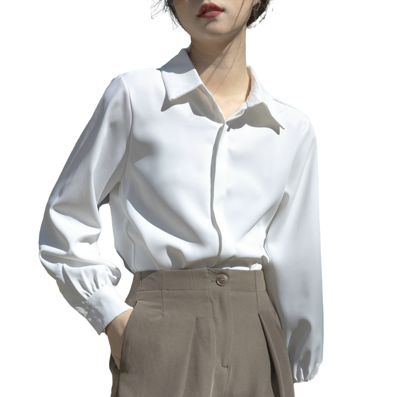 Cămașă din poliester cu elastan, mâneci prințesă, guler polo, primăvara 2025