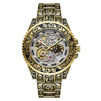 Ceas mecanic automat pentru bărbați, cu cadran luminos, afișaj analogic, rezistență la apă 10 m, carcasă din aliaj