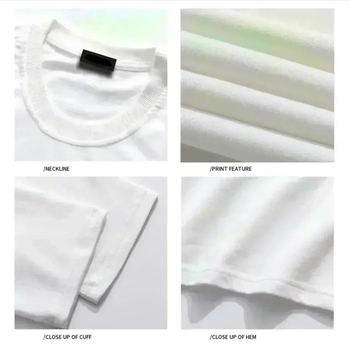 Ανδρικό χαλαρό βαμβακερό T‑shirt με στρογγυλό λαιμό, κοντά μανίκια, εκτύπωση με γράμματα, 91–95% βαμβάκι