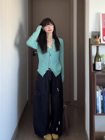 Cardigan tricotat cu glugă pentru femei, toamna 2025, inspirație coreeană, croială lejeră, tricot simplu, guler rotund, mâneci lungi