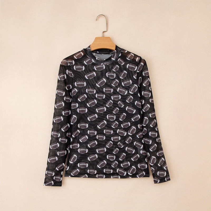 Majica s dugim rukavima, print, okrugli izrez, slim fit (Materijal: Poliester; Uzorak: Print; Vrat: Okrugli; Kroj: Slim)