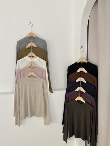 Oversize majica od teškog Tencel-vuna materijala (200 g), Lyocell 70-80%, ovčja vuna 20-30%, dugi rukavi, oversize kroj, jesen 2025