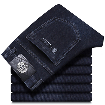 Muške traperice, poslovni casual stil, ravni kroj, mikroelastičnost, srednji pojas, pamuk‑poliester mješavina (59,9% pamuk, 39,5% poliester, 0,6% elastan), pogodno za posao, četiri sezone, zatvarač