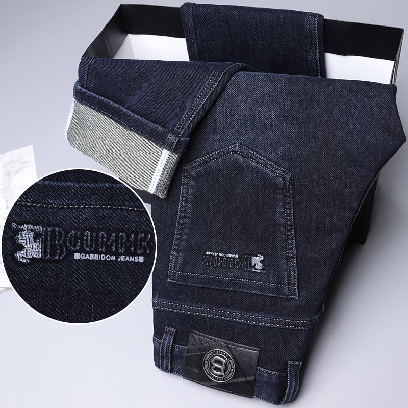 Muške traperice, poslovni casual stil, ravni kroj, mikroelastičnost, srednji pojas, pamuk‑poliester mješavina (59,9% pamuk, 39,5% poliester, 0,6% elastan), pogodno za posao, četiri sezone, zatvarač
