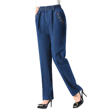 Ženske traperice od denima za proljeće i jesen, visok pojas, opuštena silueta, velika veličina, ravni kroj, casual mom jeans