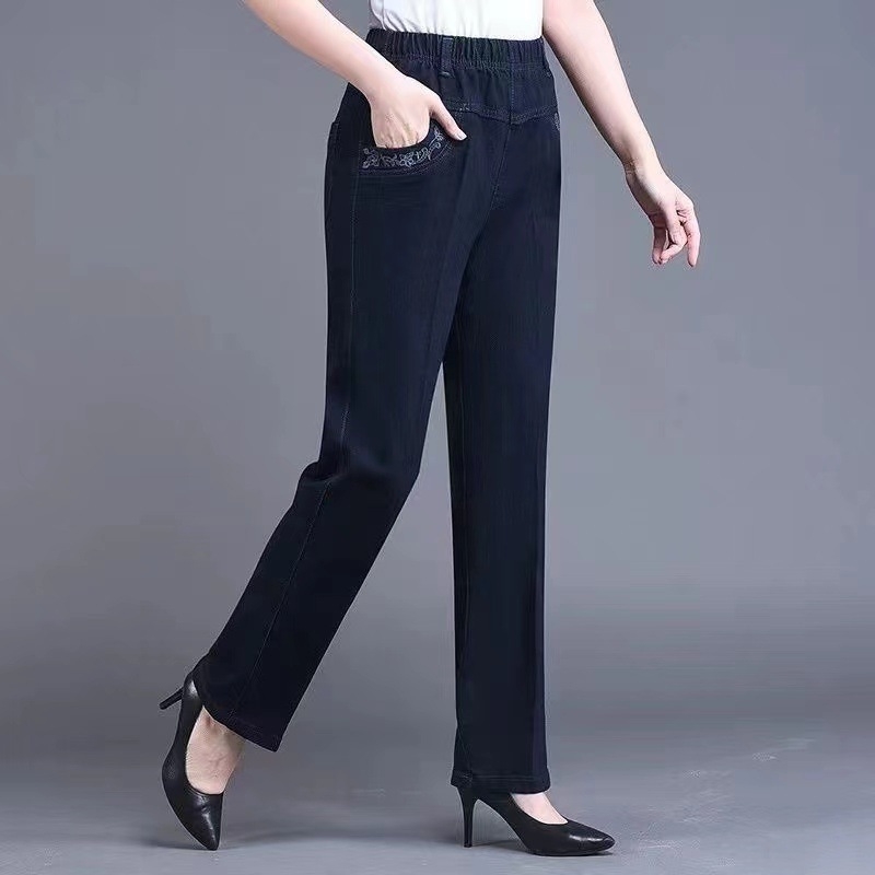 Ženske traperice od denima za proljeće i jesen, visok pojas, opuštena silueta, velika veličina, ravni kroj, casual mom jeans