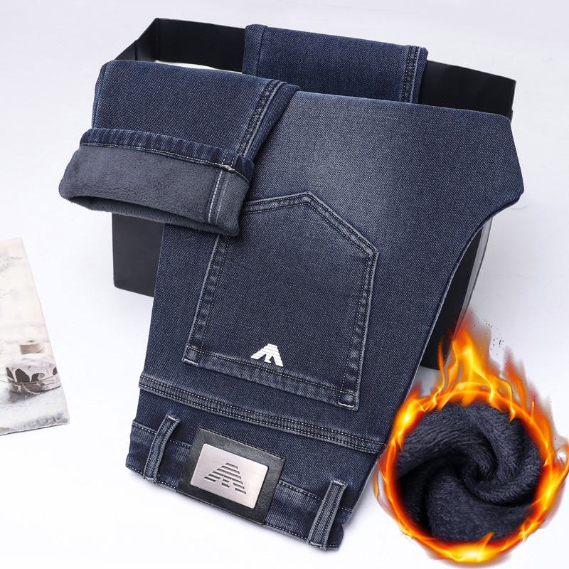 Muške traperice ravnog kroja, srednji pojas, pamuk denim, zatvaranje na zip